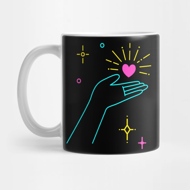 Lineart Hand Holding Heart Love Symbol Valentine's by Foxxy Merch